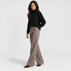 Monvaline diamond-knit turtleneck jumper, Black, styled view on approved model