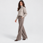 Monvaline diamond-knit turtleneck jumper, Grey, styled view on approved model