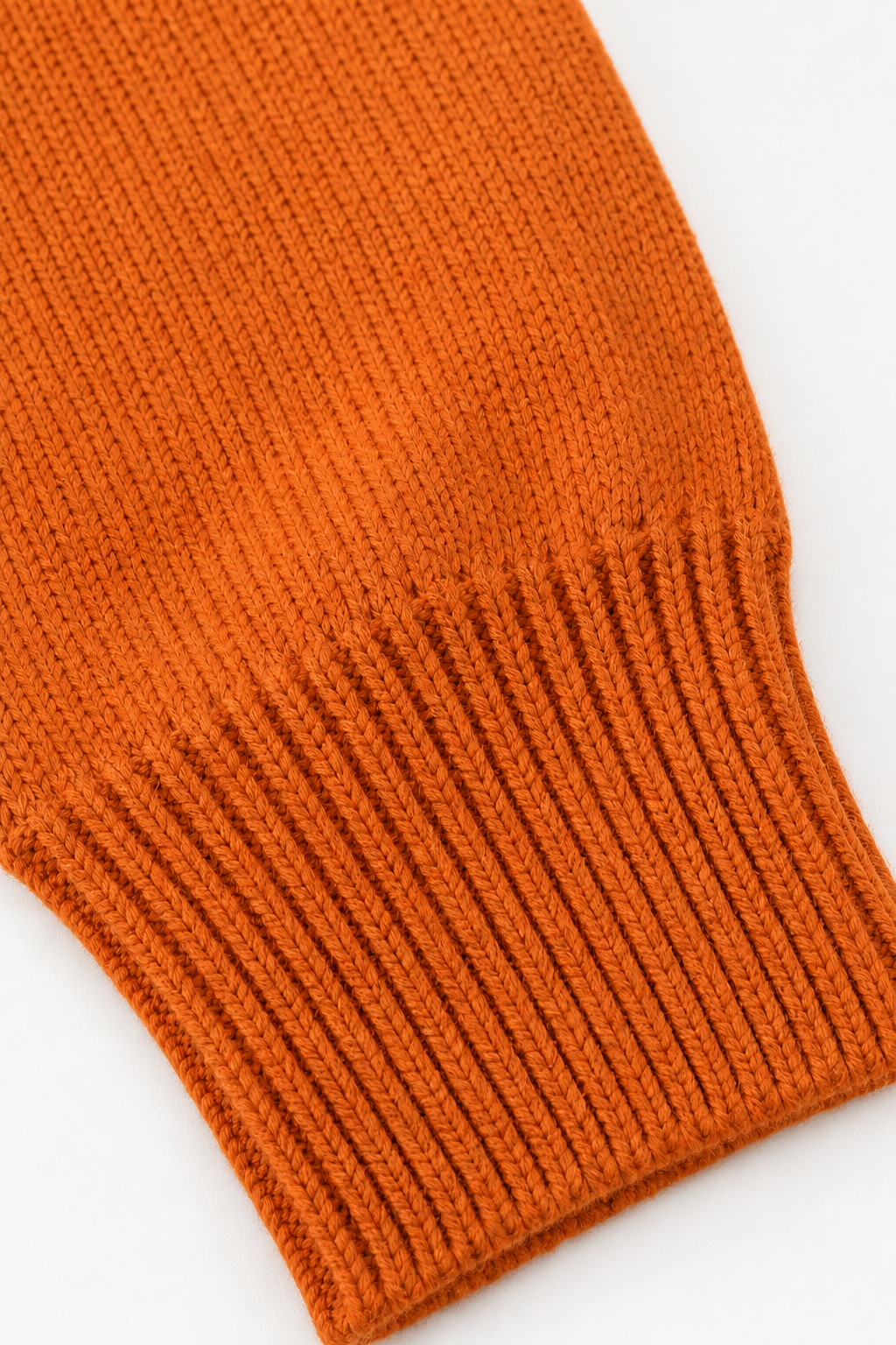Drawstring hooded knit pullover, orange cuff detail