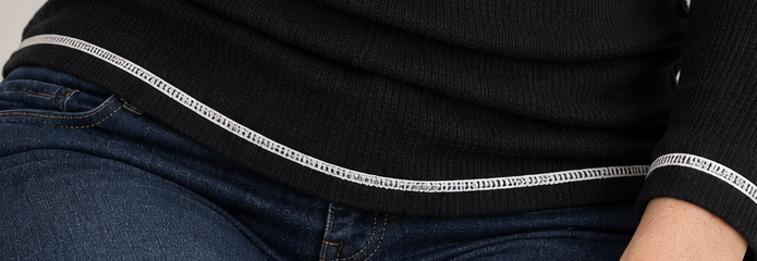 Waffle-knit contrast-stitch Henley top, black hem native crop