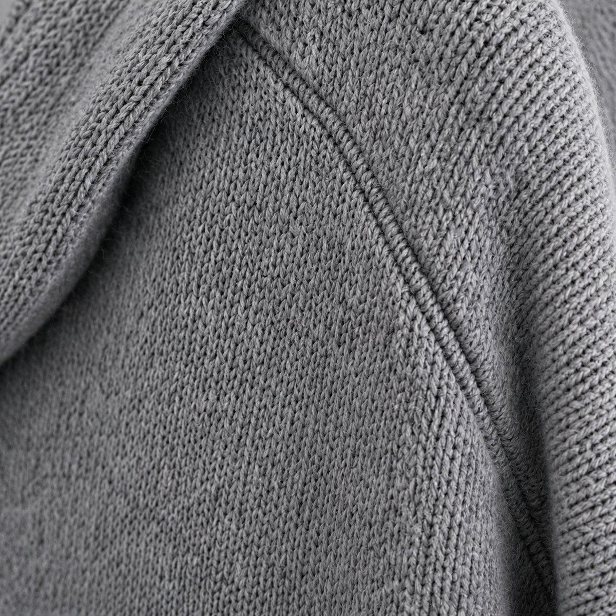 Hooded button-front cardigan, grey seam detail