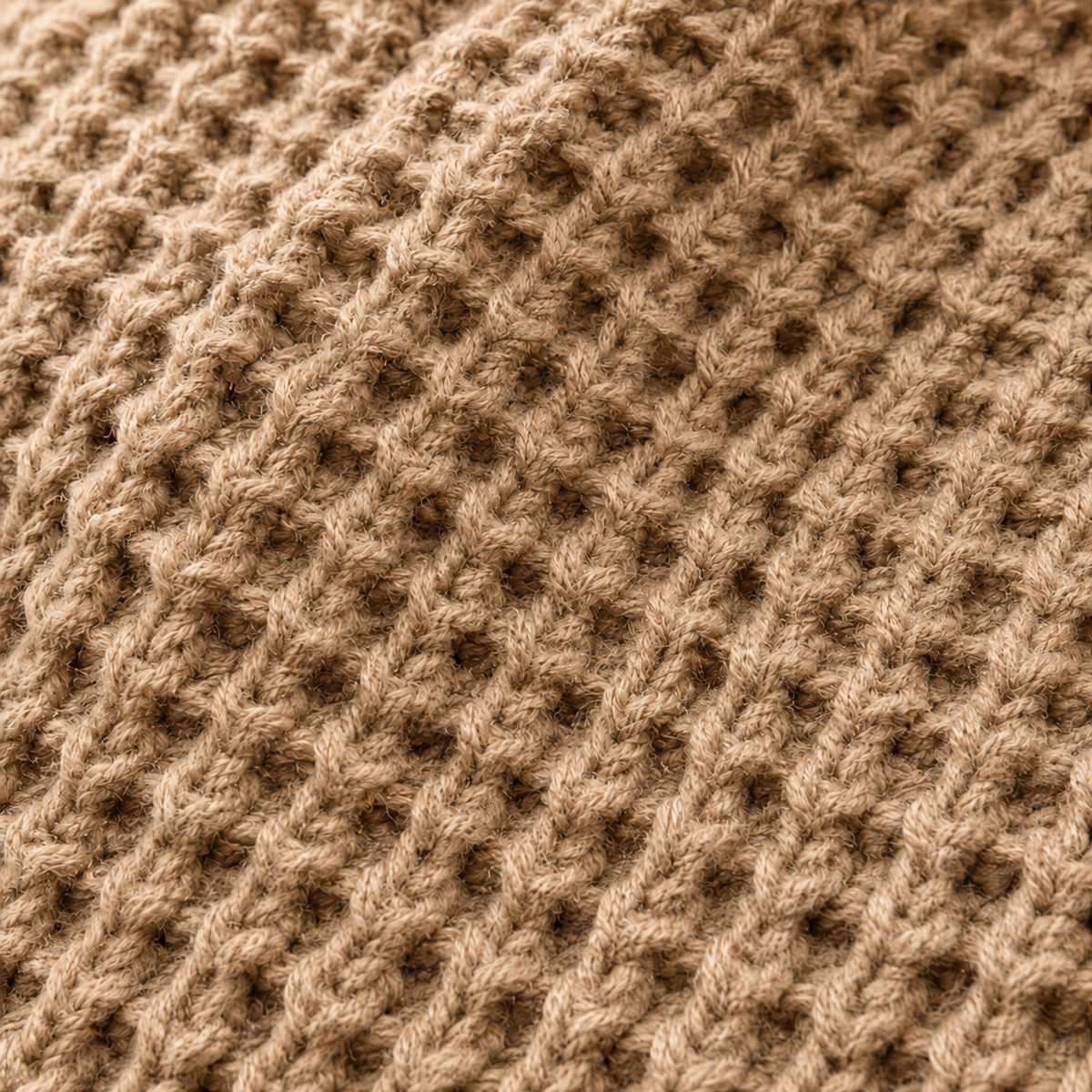 Women's asymmetric cowl-neck knit sweater, khaki knit detail