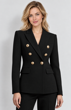 Avery & Mercer women's double-breasted blazer, black closed
