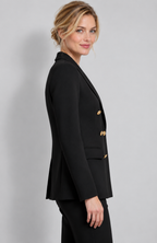 Avery & Mercer women's double-breasted blazer, black side