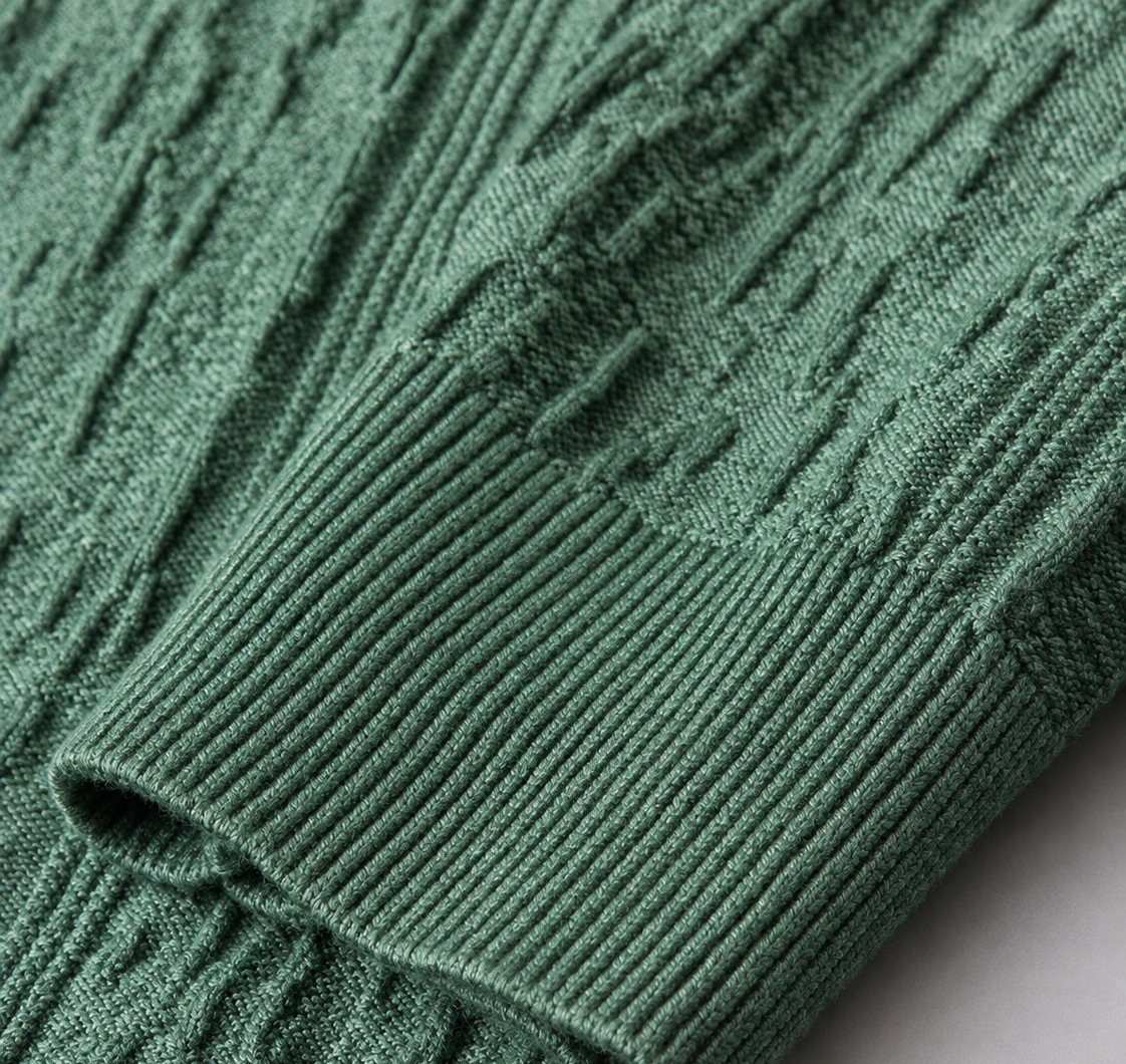 Swiss Alps Textured Crew-Neck Sweater – Pine Green supporting detail