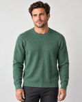 Swiss Alps Textured Crew-Neck Sweater – Pine Green front