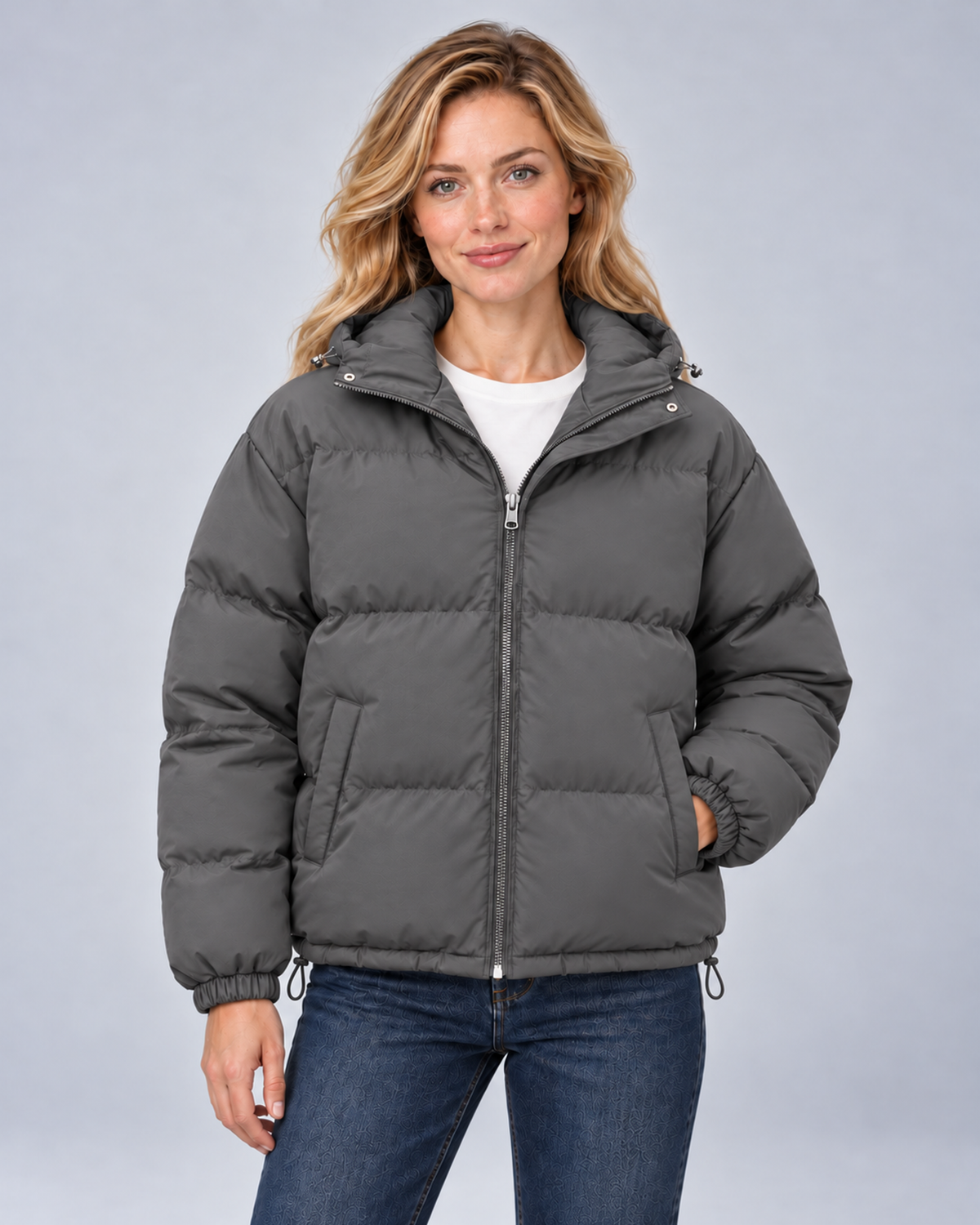 Unisex Hooded Cotton Puffer Jacket – dark grey hero – Avery W01 grey studio