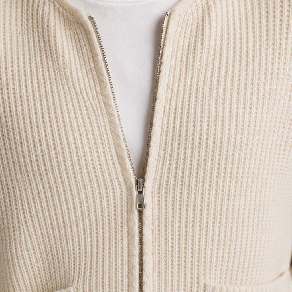 Men's Zip Up Knit Cardigan for Smart Casual Everyday Wear