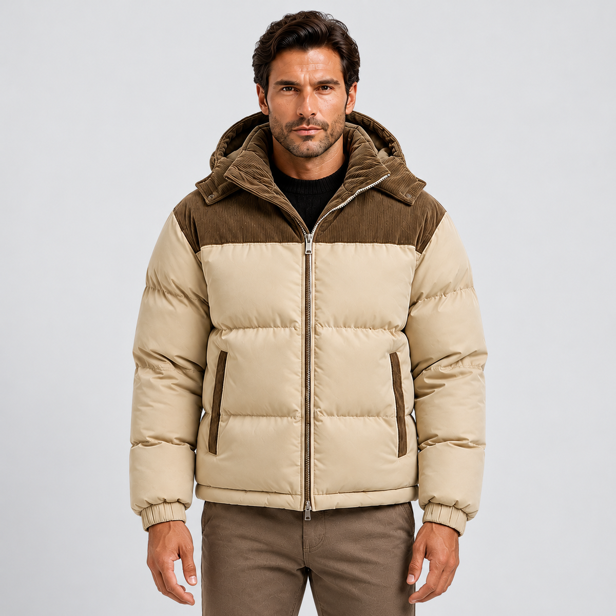 Men's Hooded Puffer Jacket – Quilted Winter Coat