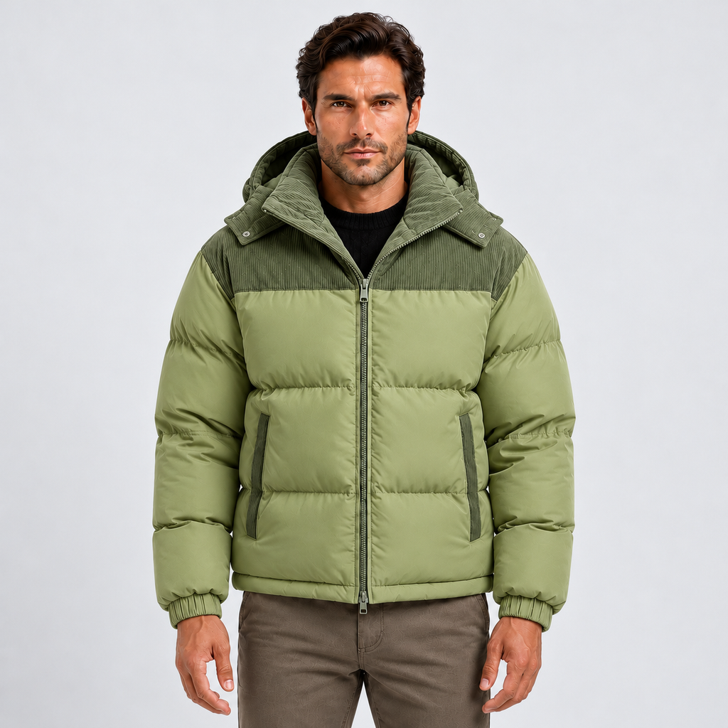 Men's Hooded Puffer Jacket – Quilted Winter Coat