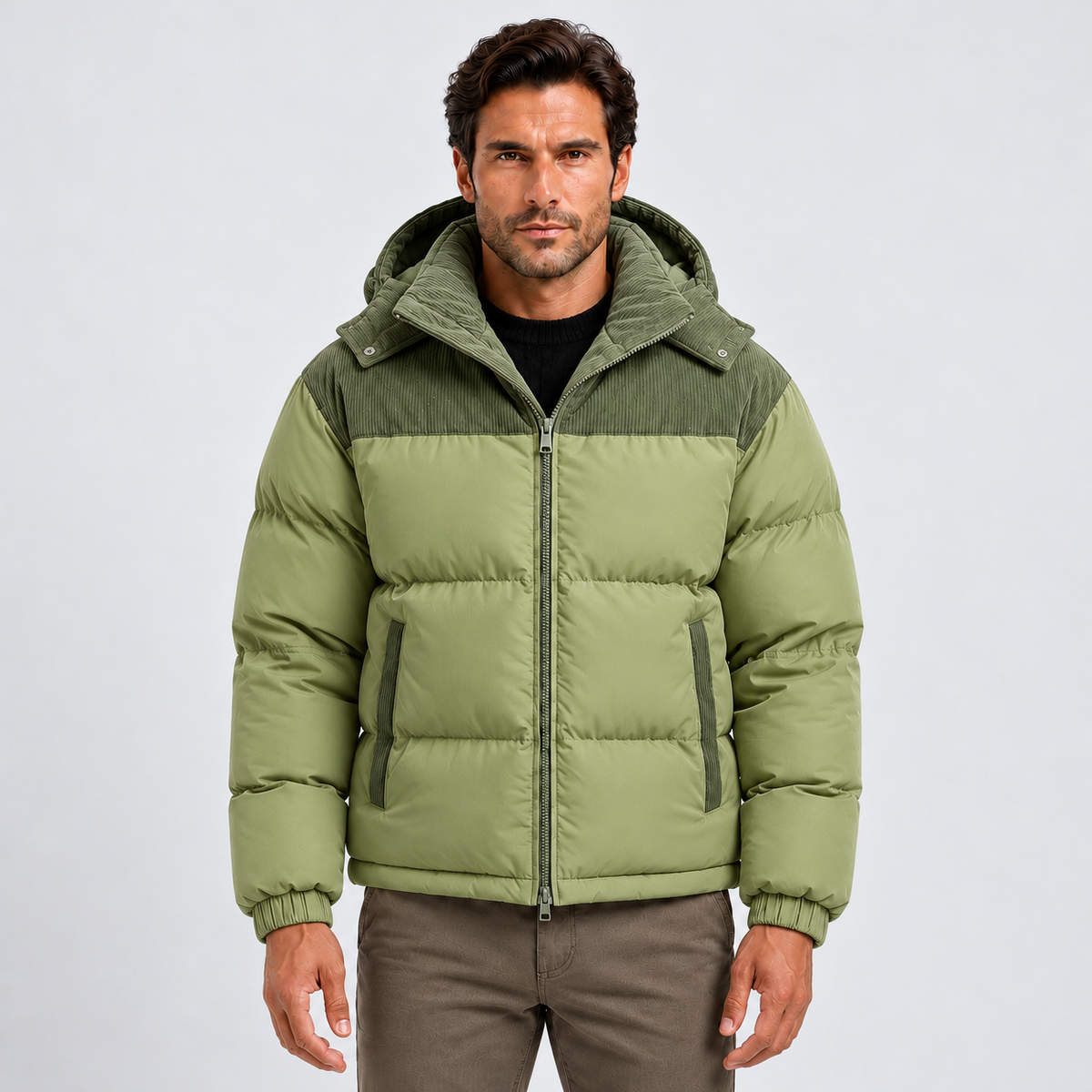 Men's Hooded Puffer Jacket – Quilted Winter Coat