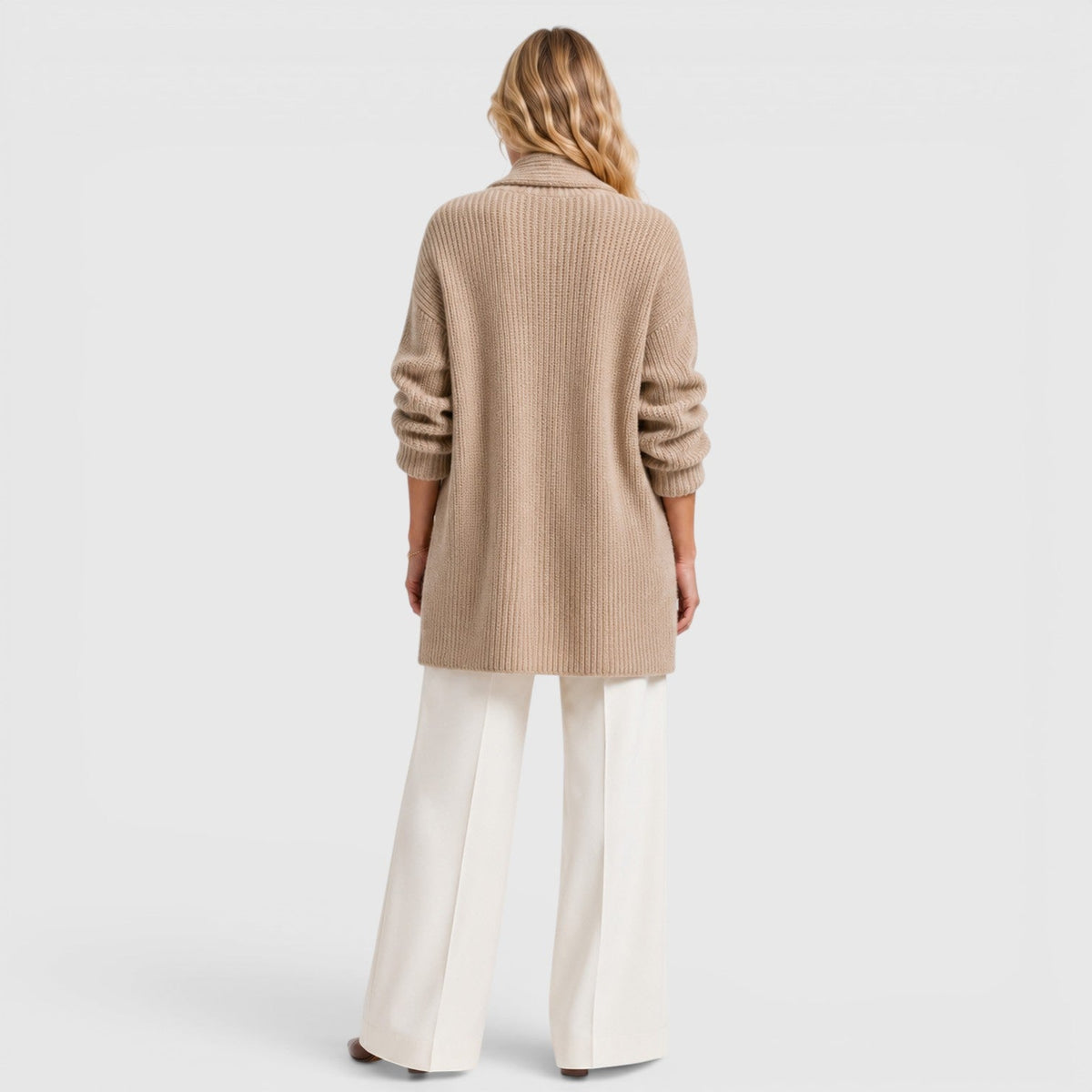 Women's Comfortable Long-Sleeve Open-Front Knit Cardigan