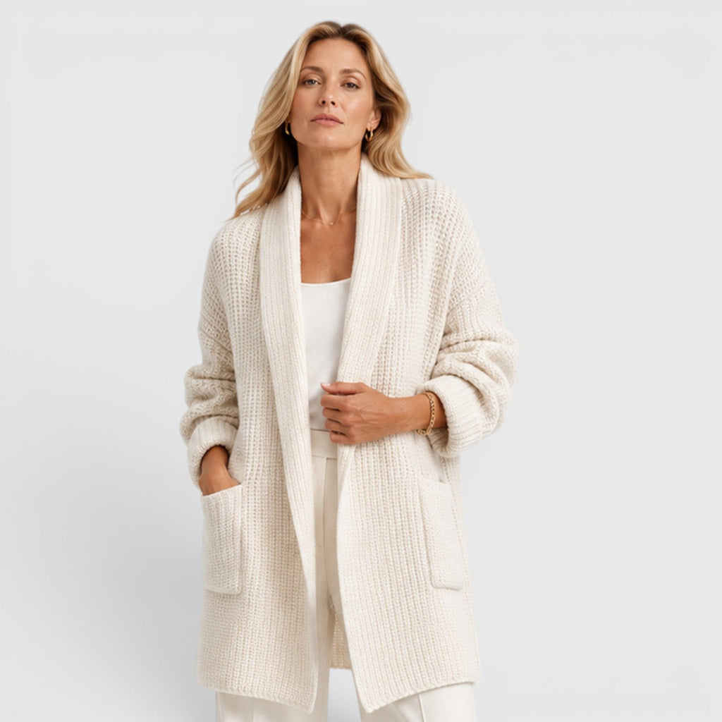 Women's Comfortable Long-Sleeve Open-Front Knit Cardigan