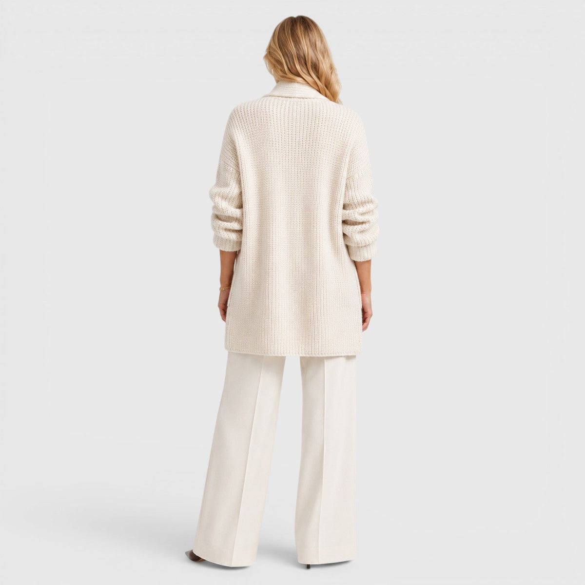 Women's Comfortable Long-Sleeve Open-Front Knit Cardigan