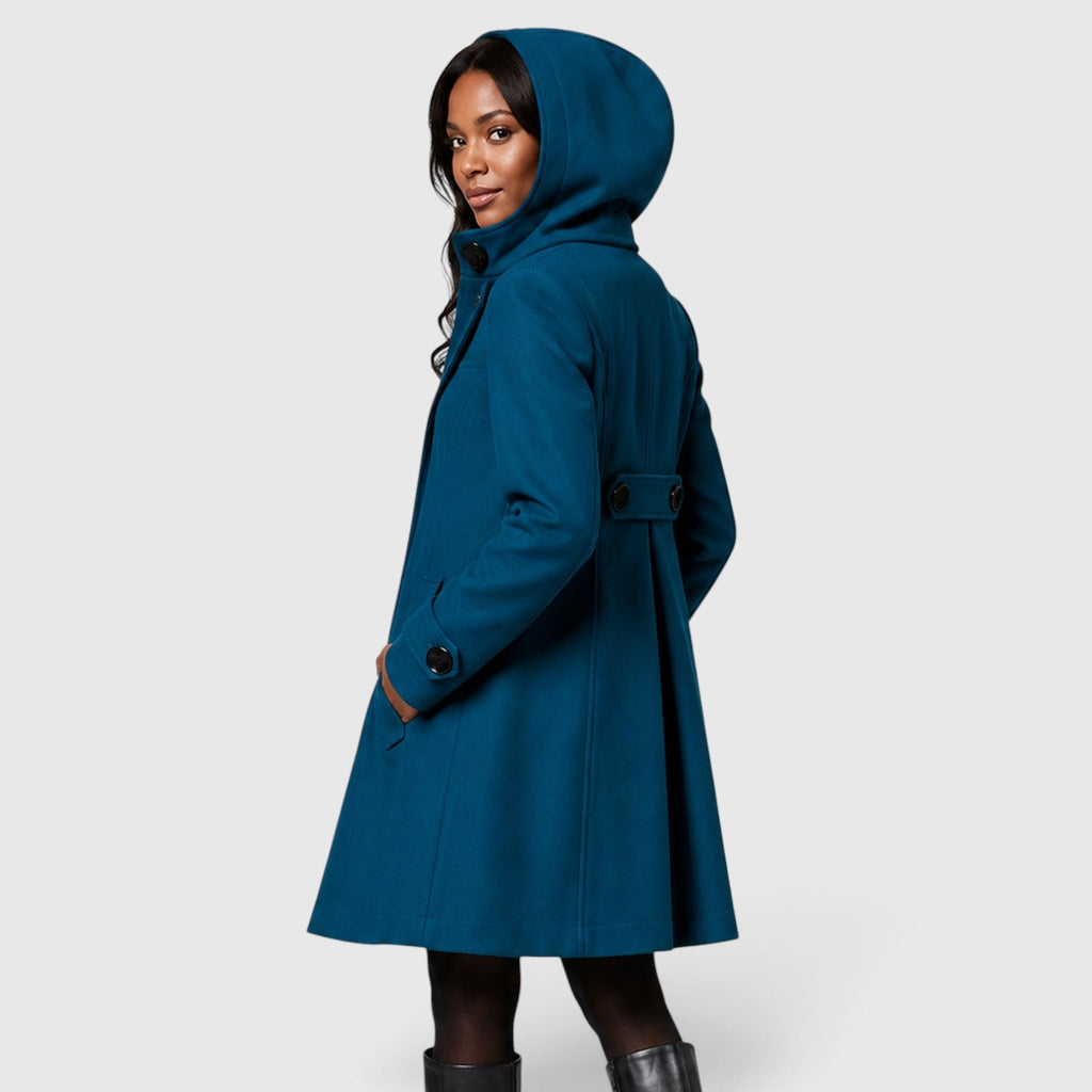 Women's Double-Breasted High-Neck A-Line Winter Coat