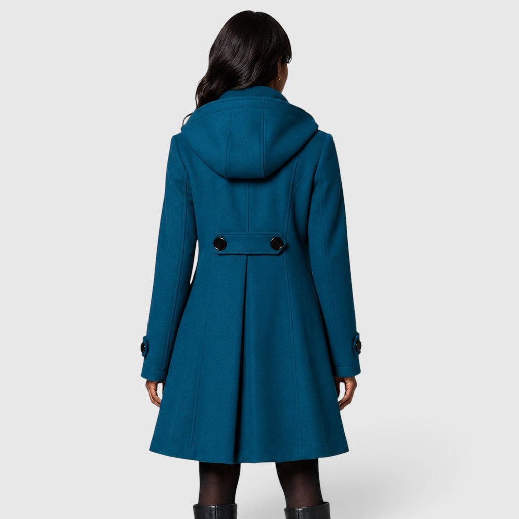 Women's Double-Breasted High-Neck A-Line Winter Coat