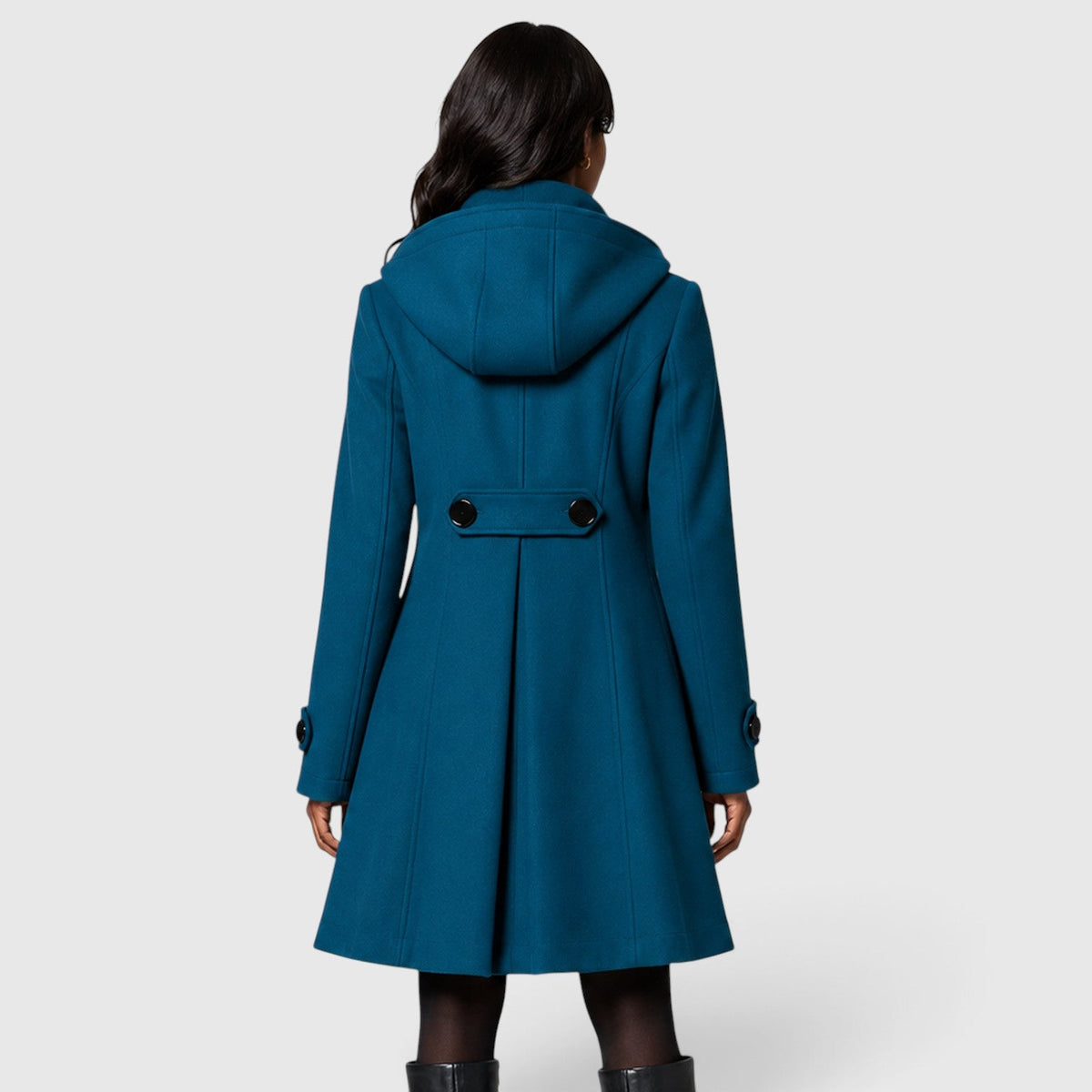 Women's Double-Breasted High-Neck A-Line Winter Coat