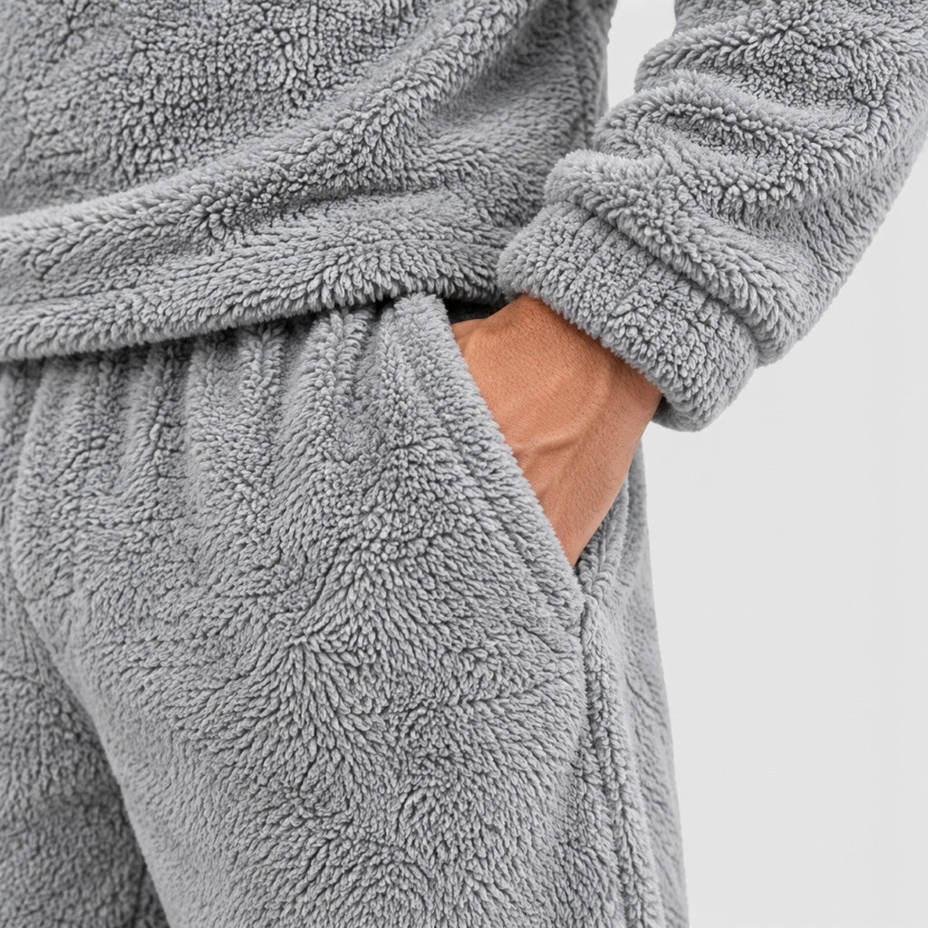 Men's Soft Fleece Loungewear Set with Jumper and Trousers