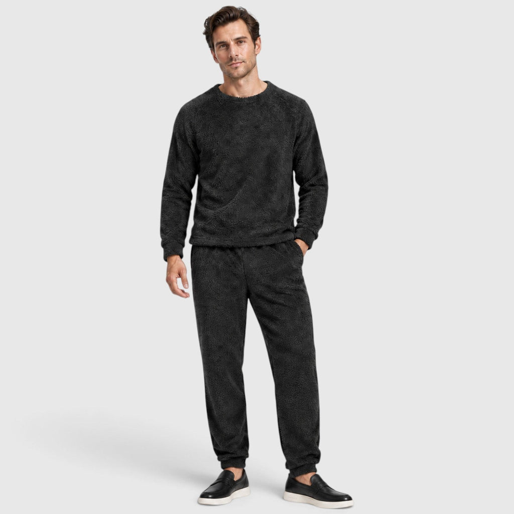 Men's Soft Fleece Loungewear Set with Jumper and Trousers