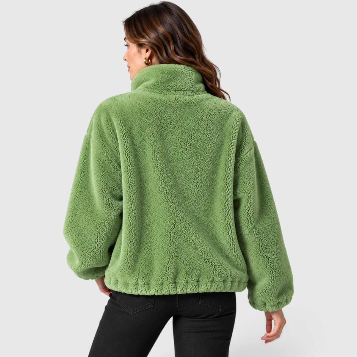 Women's Warm Fleece Jacket – Full-Zip Coat with Stand Collar