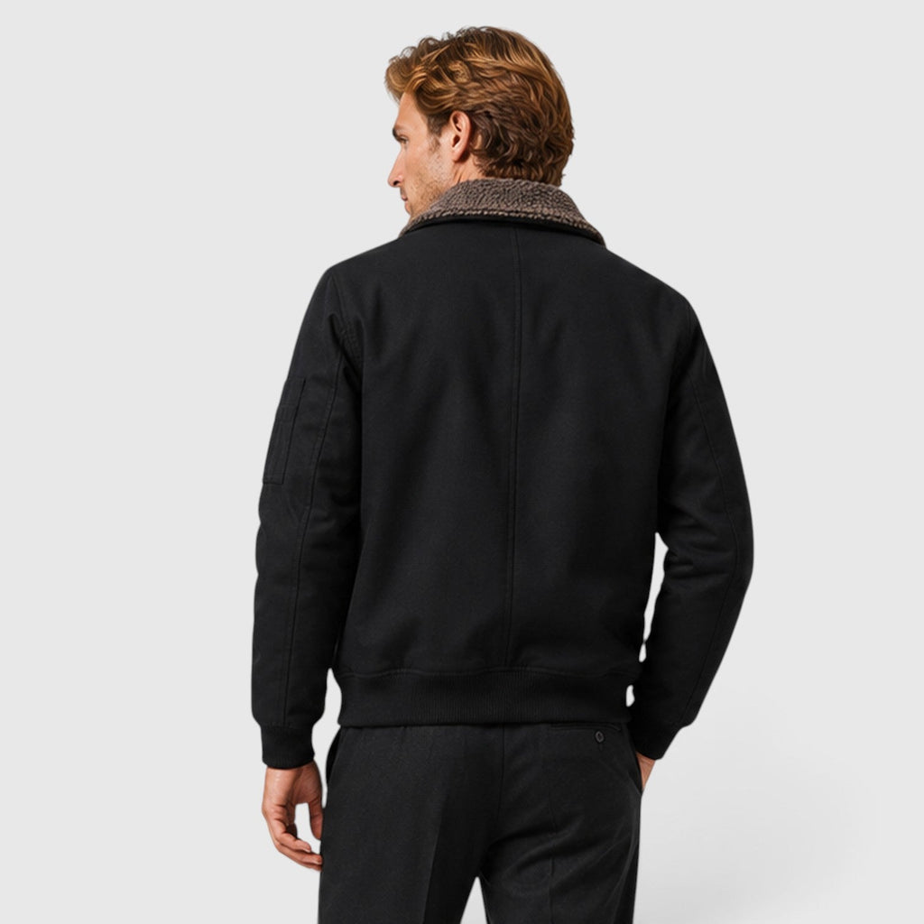 Men's Warm Sherpa-Lined Zip-Up Casual Jacket