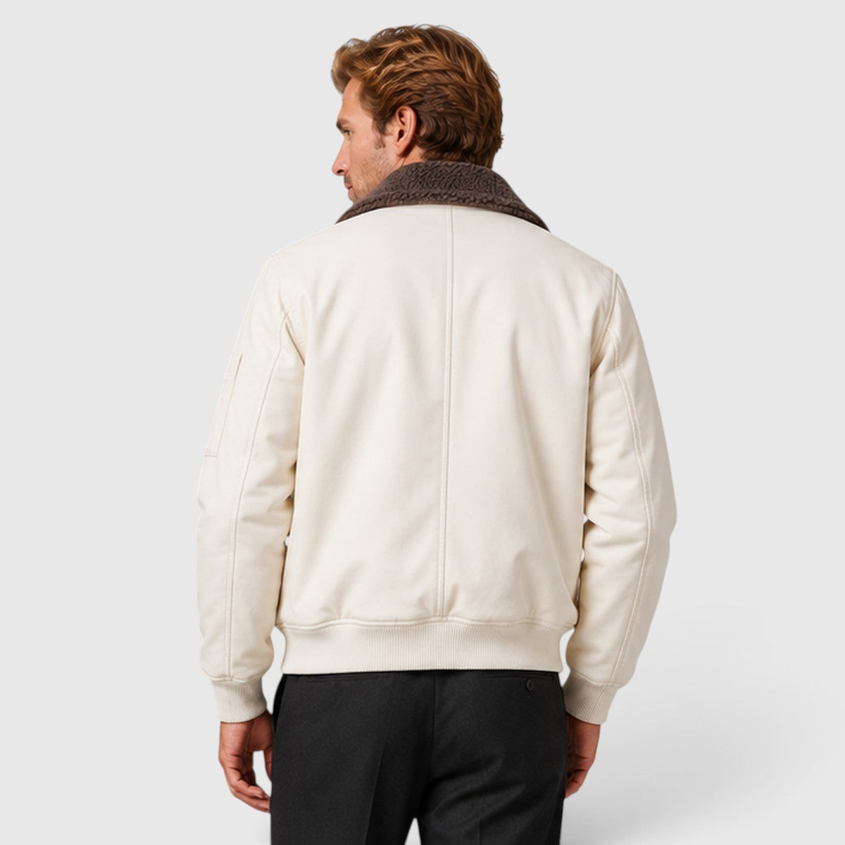Men's Warm Sherpa-Lined Zip-Up Casual Jacket