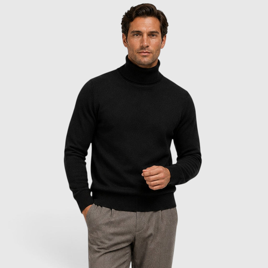 Men's Classic Turtleneck Sweater for Smart Casual Outfits