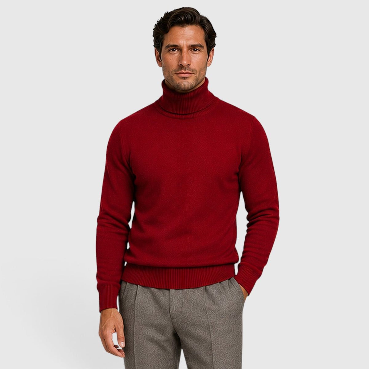 Men's Classic Turtleneck Sweater for Smart Casual Outfits