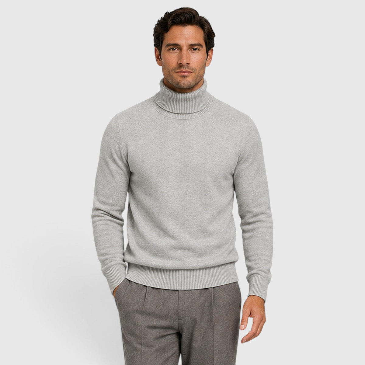 Men's Classic Turtleneck Sweater for Smart Casual Outfits