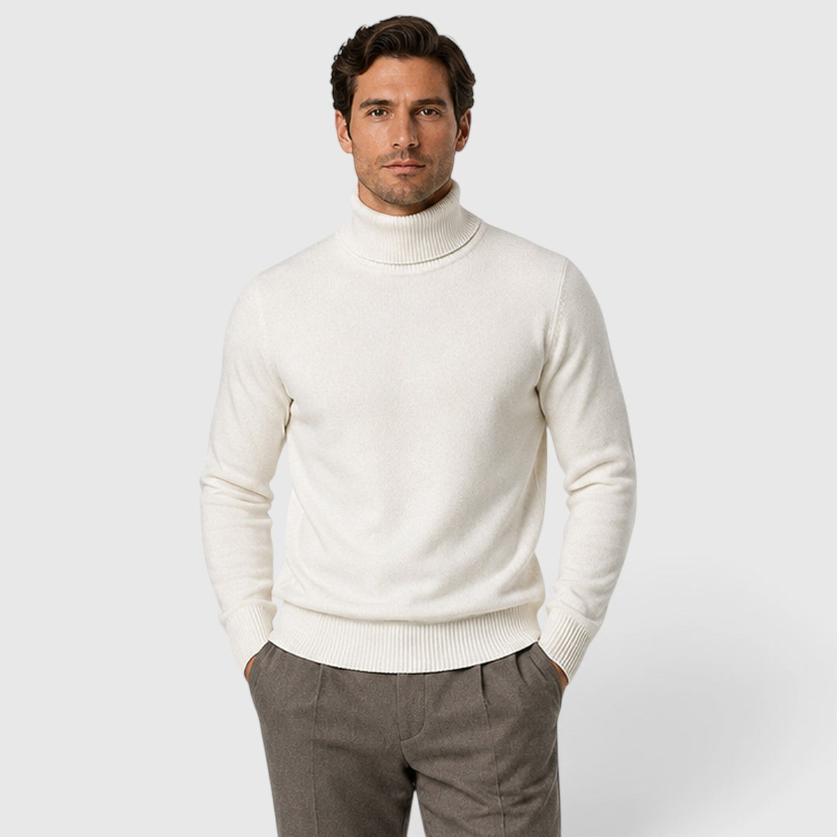 Men's Classic Turtleneck Sweater for Smart Casual Outfits