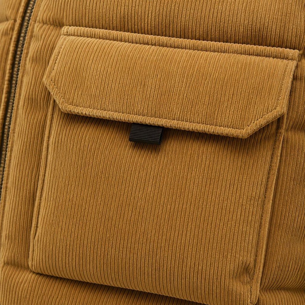 Men's Corduroy Puffer Gilet – Fleece-Lined Zip-Up Bodywarmer