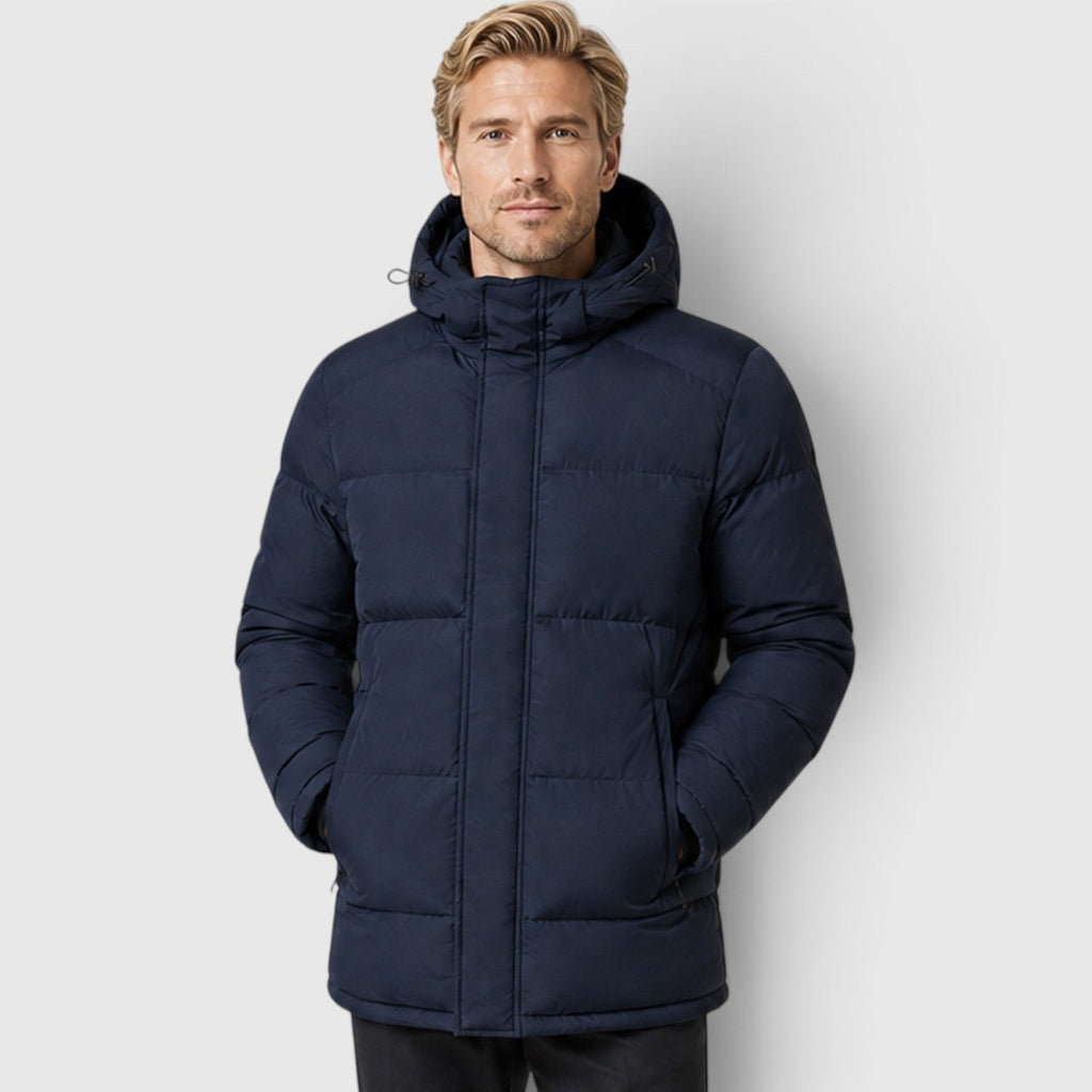 Men's Hooded Puffer Jacket – Padded Winter Coat
