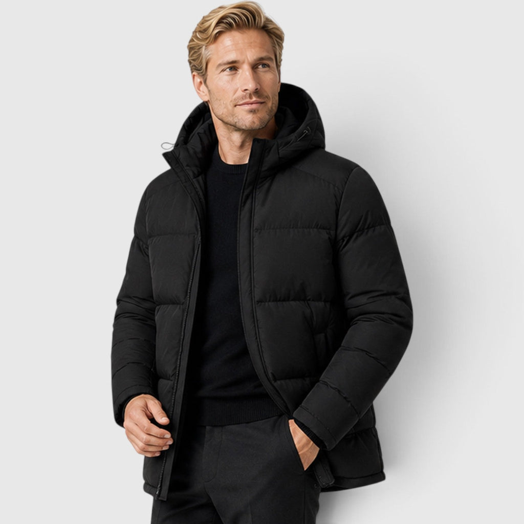 Men's Hooded Puffer Jacket – Padded Winter Coat