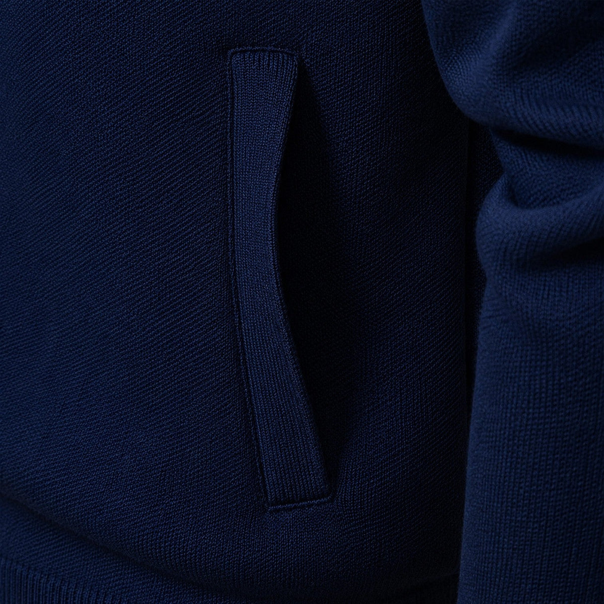 Men's Full-Zip Knit Jumper with Classic Collar
