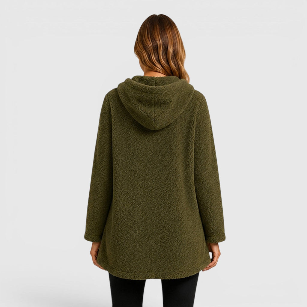 Women's Soft Plush Longline Hoodie for Cold Weather Comfort