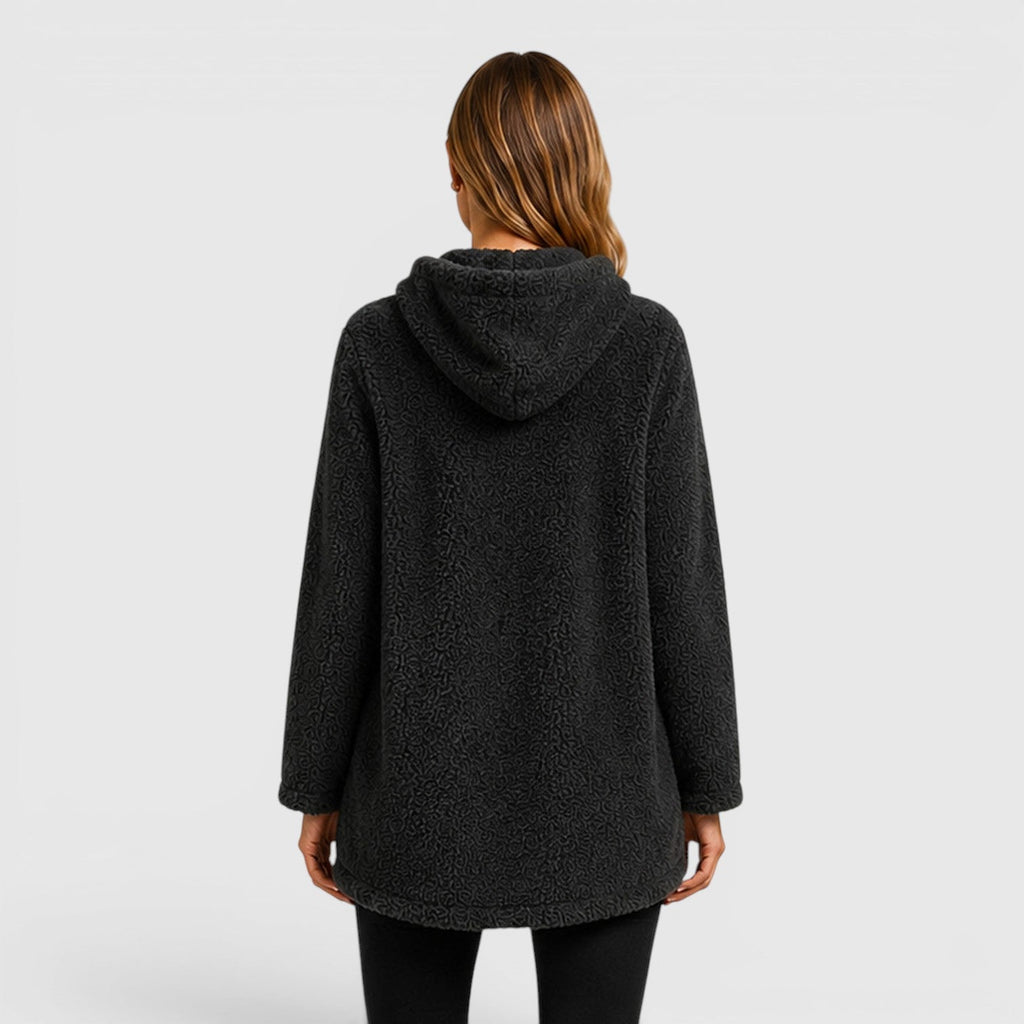 Women's Soft Plush Longline Hoodie for Cold Weather Comfort