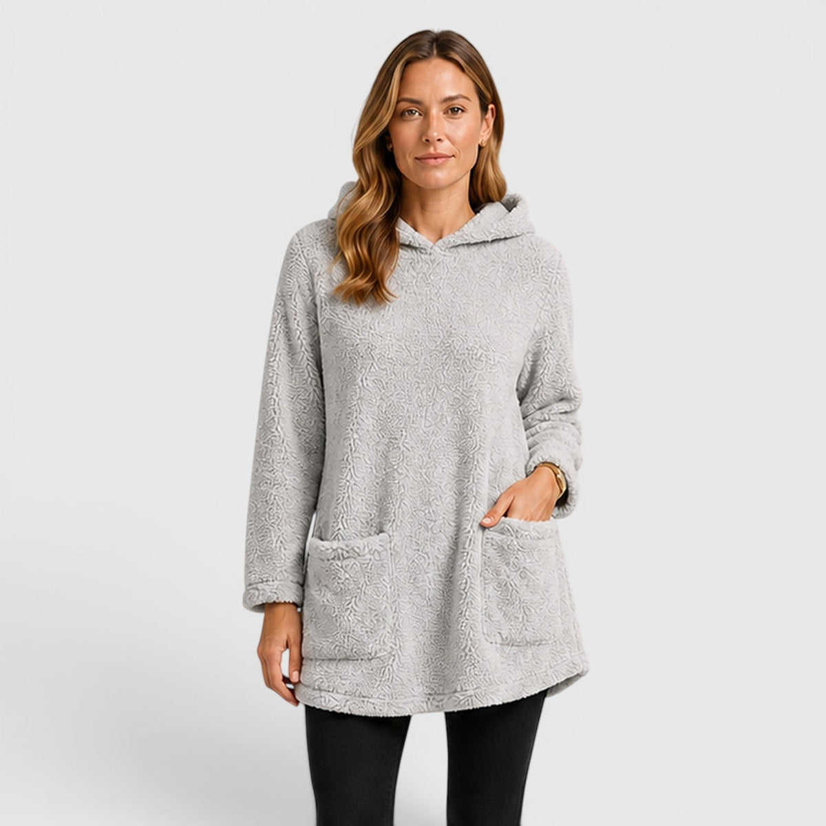 Women's Soft Plush Longline Hoodie for Cold Weather Comfort