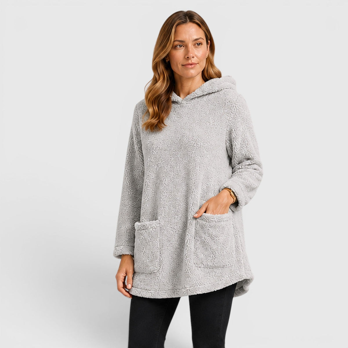 Women's Soft Plush Longline Hoodie for Cold Weather Comfort