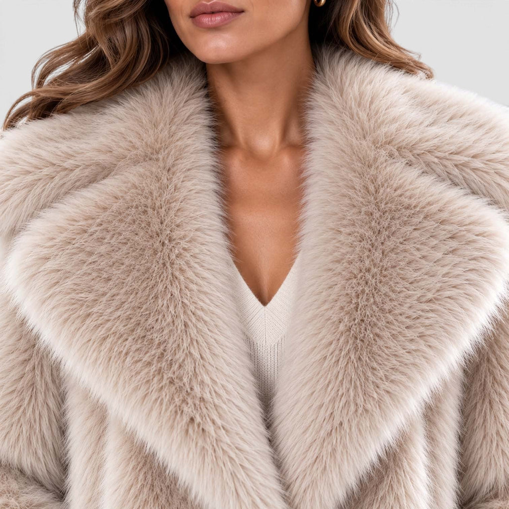 Women's Soft Plush Faux Fur Coat – Short Winter Style