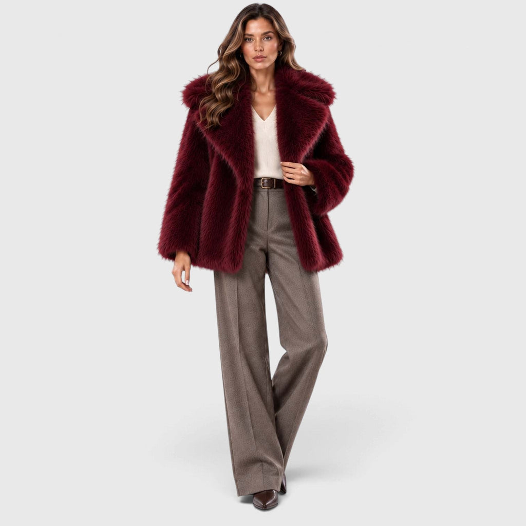 Women's Soft Plush Faux Fur Coat – Short Winter Style
