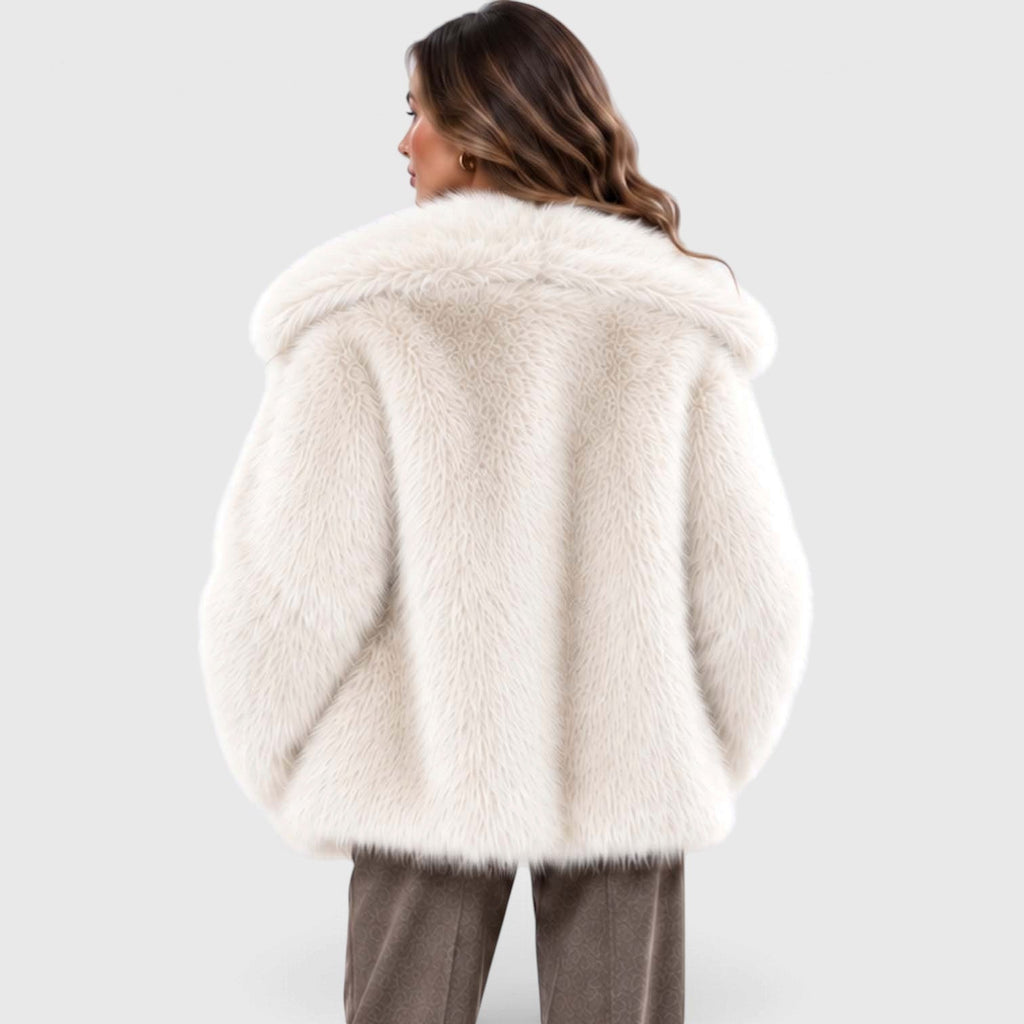 Women's Soft Plush Faux Fur Coat – Short Winter Style