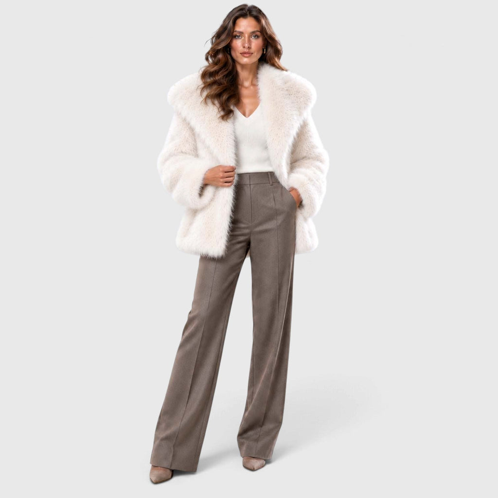 Women's Soft Plush Faux Fur Coat – Short Winter Style