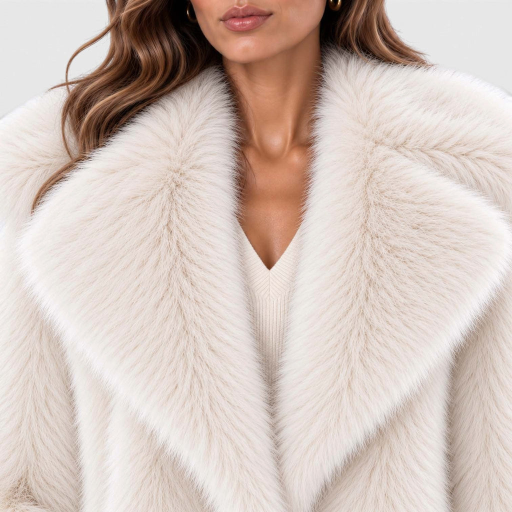 Women's Soft Plush Faux Fur Coat – Short Winter Style