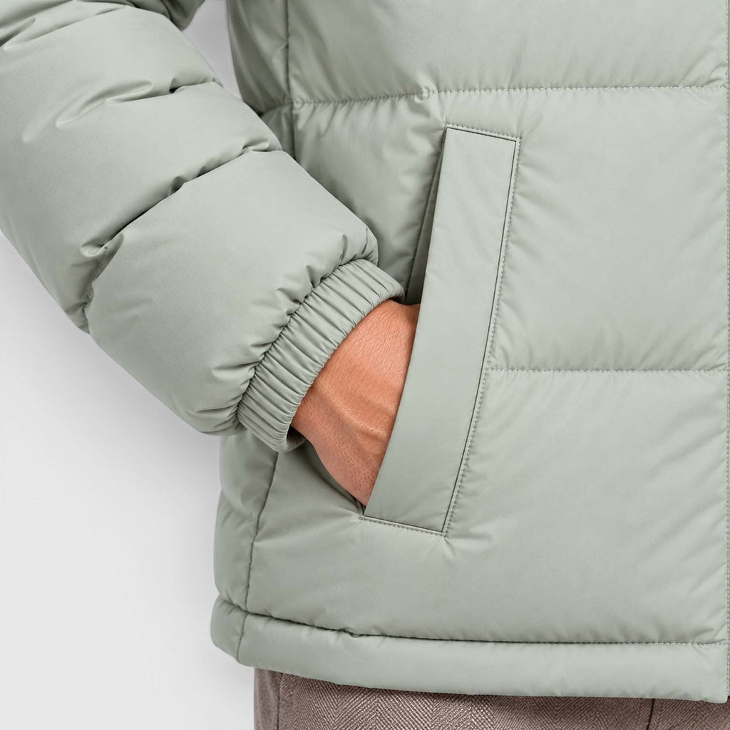 Men's Reversible Sherpa-Lined Puffer Jacket with Stand Collar