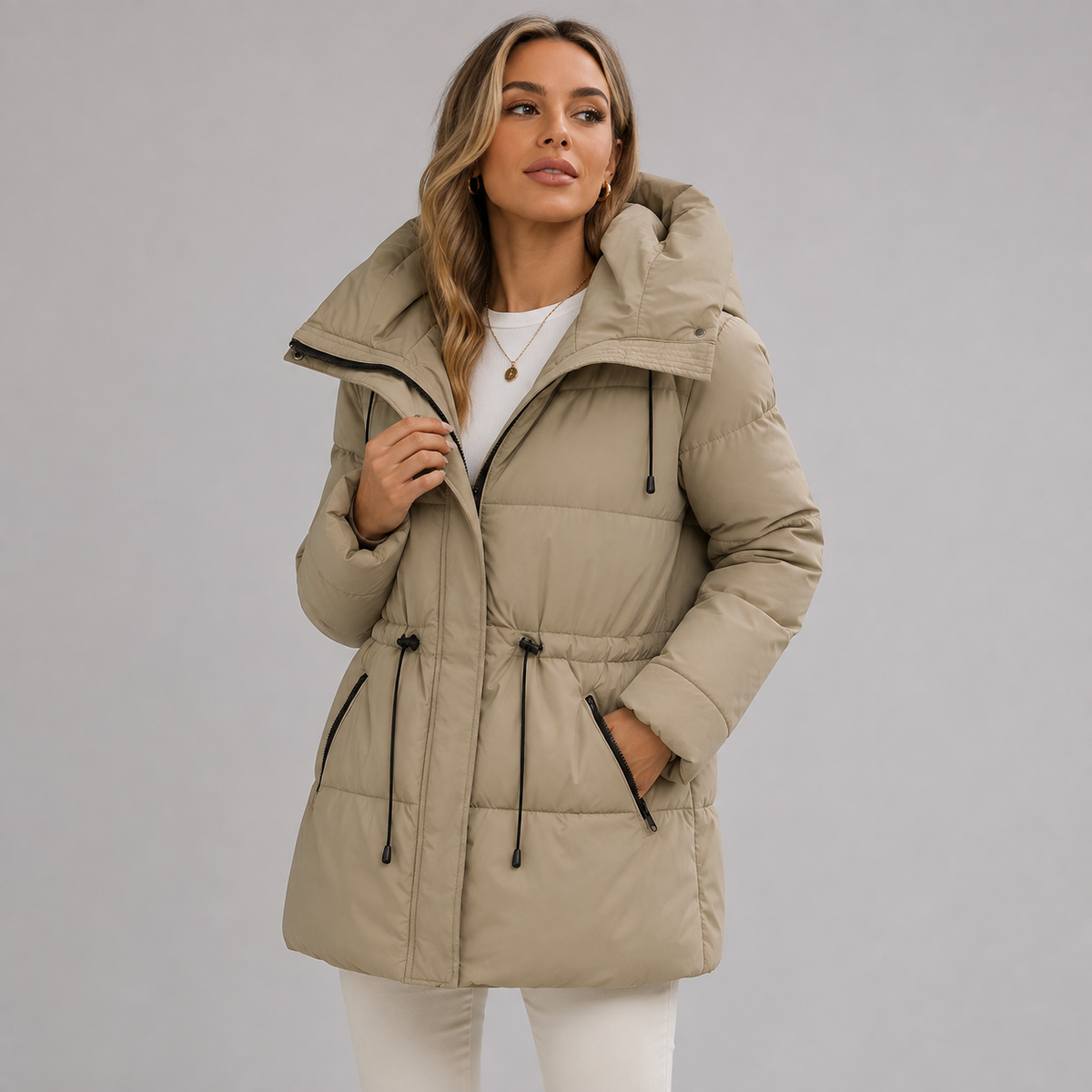 Women's Parka Jacket Padded Hooded