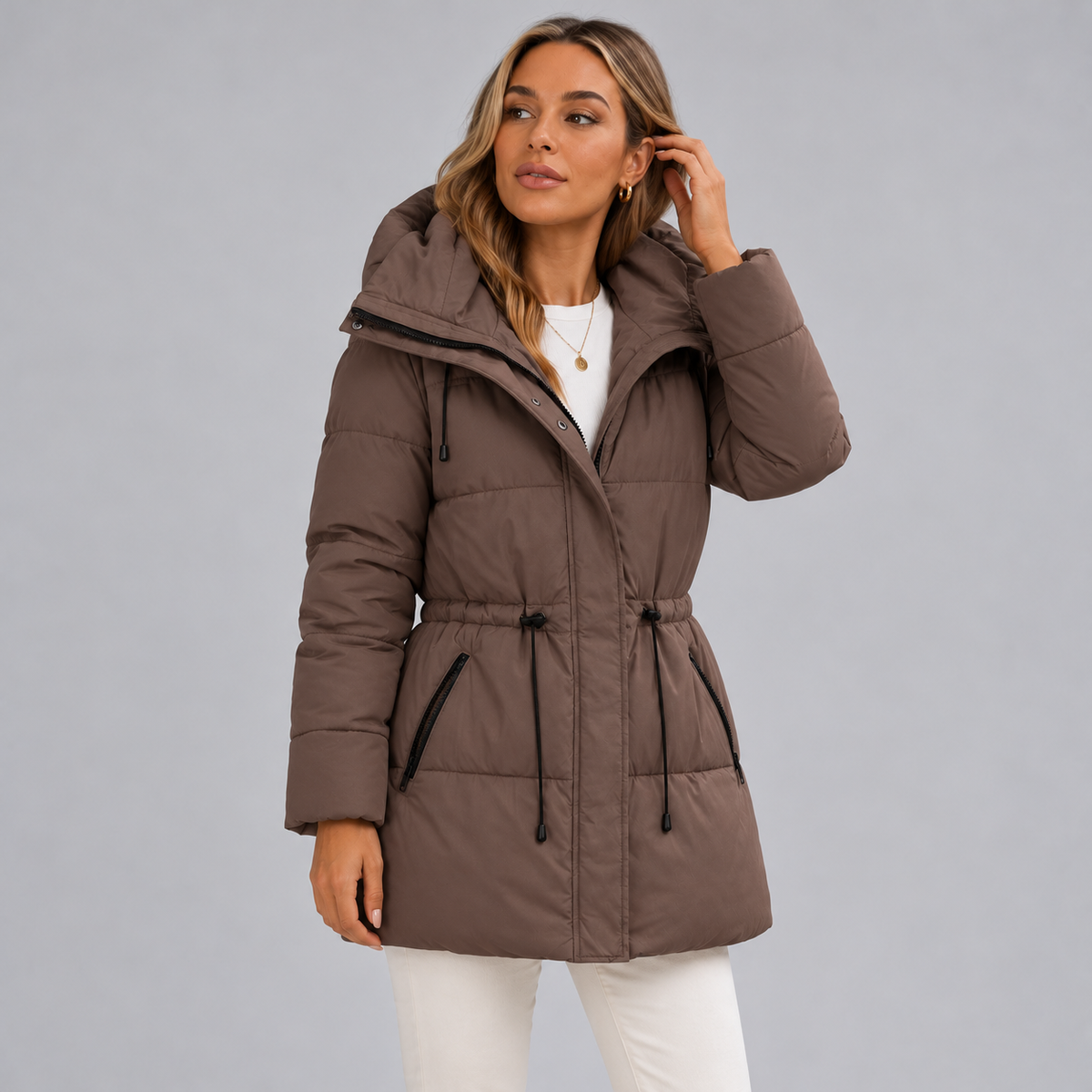 Women's Parka Jacket Padded Hooded