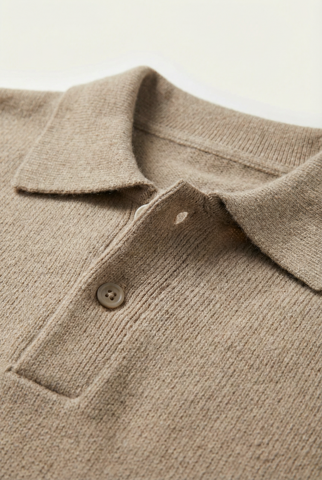 Men's Polo Jumper Knitted Textured Relaxed Fit