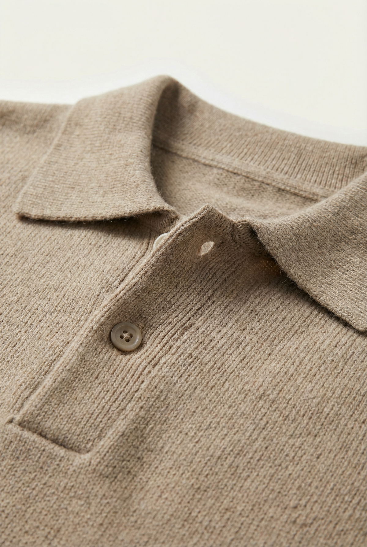 Men's Polo Jumper Knitted Textured Relaxed Fit