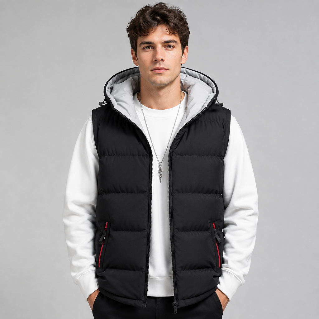 Men's Hooded Padded Gilet Bodywarmer