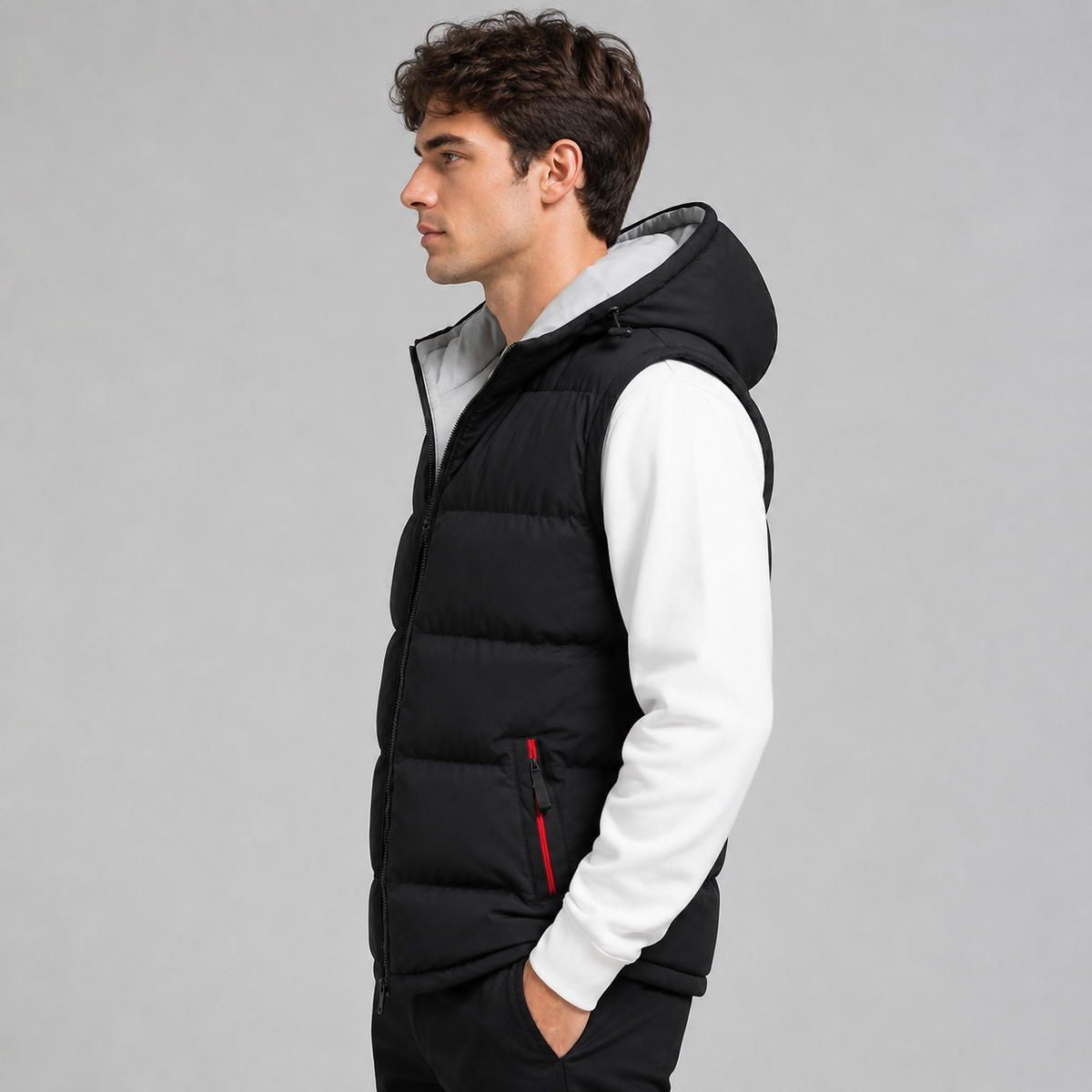 Men's Hooded Padded Gilet Bodywarmer